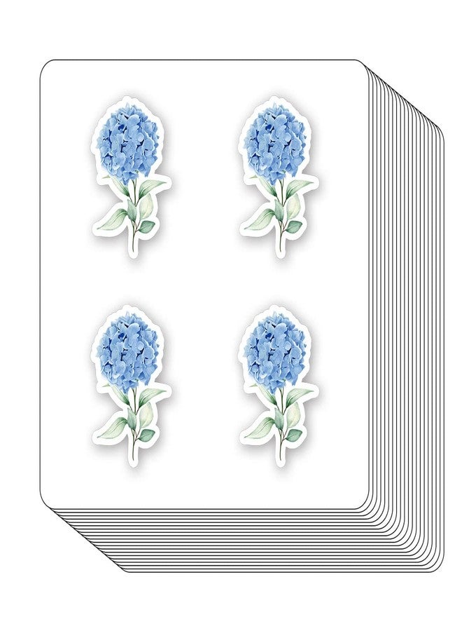 GUVSPTI Blue Hydrangea Stickers 1in for Scrapbooking, Arts, Craft, Kids DIY, Calendars Journals 80-Pack - Image 1